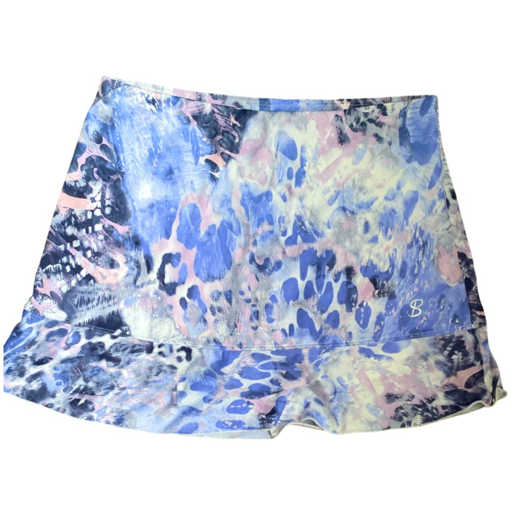 Sofiabella Purple Mosaic Skort - S purple , blue , white , polyester spandex